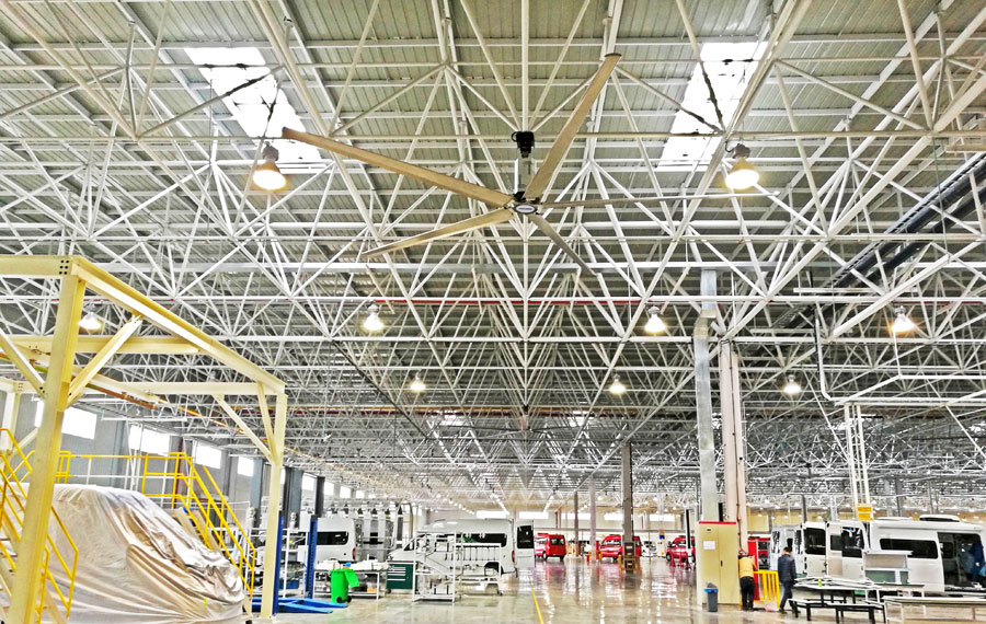 帶消防噴淋的建筑工業大吊扇